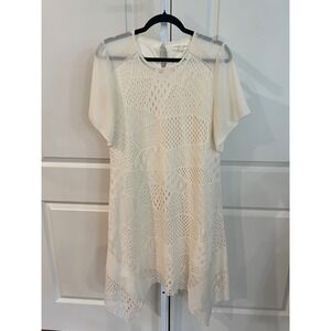 Anthropologie Alchemy Thread Crochet Handkerchief Hem Dress M Cottage fairy